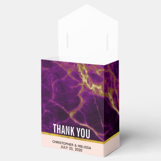 モダンの紫と金ゴールドの抽象芸術大理石 フェイバーボックス (オープン)