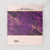 モダンの紫と金ゴールドの抽象芸術大理石 プレイスカード (外部開封)