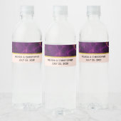 モダンの紫と金ゴールドの抽象芸術大理石 ペットボトルラベル (ボトル)