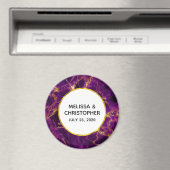 モダンの紫と金ゴールドの抽象芸術大理石 マグネット (インサイチュ (食洗機))