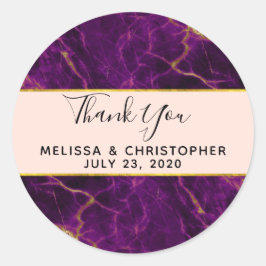 モダンの紫と金ゴールドの抽象芸術大理石 ラウンドシール