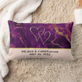 モダンの紫と金ゴールドの抽象芸術大理石 ランバークッション (ブランケット)