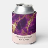 モダンの紫と金ゴールドの抽象芸術大理石 缶クーラー (缶正面)