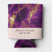 モダンの紫と金ゴールドの抽象芸術大理石 缶クーラー (正面)