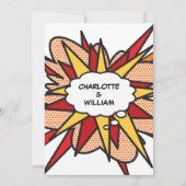 モダンの結婚おもしろいスタイリッシュ漫画 招待状 (裏面)