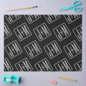 モダンの結婚イニシャルパターン | ブラック&ホワイト 薄葉紙 (クラフト)