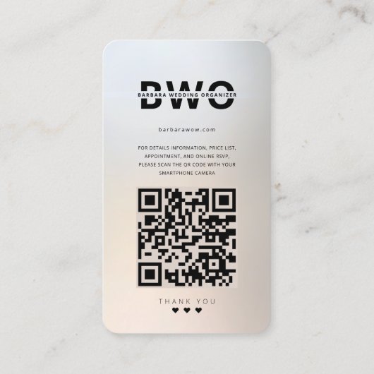 モダンの結婚オーガナイザー銀インスタグラム 名刺 (裏面)