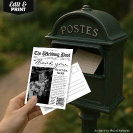 モダンの結婚サンキューカード結婚。 サンキューカード