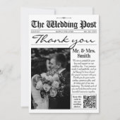 モダンの結婚サンキューカード結婚。 サンキューカード (正面)