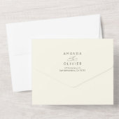 モダンの結婚シックな書エレガント道の黄色 オールインワン招待状 (裏面)