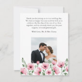 モダンの結婚シンプル写真カスタムDIYありがとう サンキューカード (裏面)