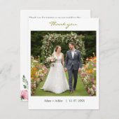 モダンの結婚シンプル写真カスタムDIYありがとう サンキューカード (正面/裏面)