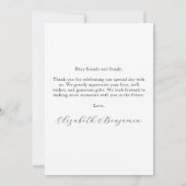 モダンの結婚シンプル写真パーソナライズされたコラージュ サンキューカード (裏面)