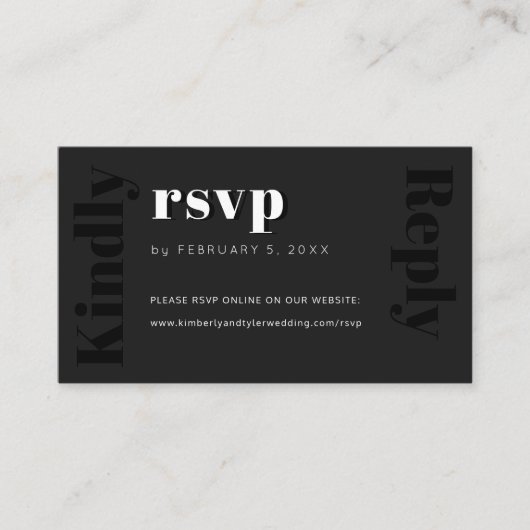 モダンの結婚シンプルwebサイトオンラインrsvp エンクロージャーカード (正面)