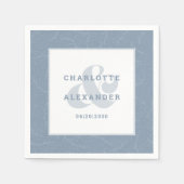 モダンの結婚ダスティブルートレンディー新郎新婦 スタンダードカクテルナプキン (正面)