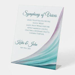 モダンの結婚ティール（緑がかった色）書 台座サイン