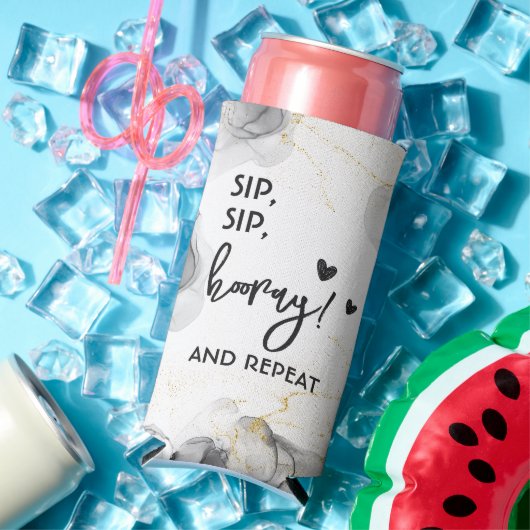 モダンの結婚テンプレート白黒シンプル スリム缶クーラー (インサイチュ 夏)