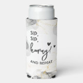 モダンの結婚テンプレート白黒シンプル スリム缶クーラー (Seltzer正面)