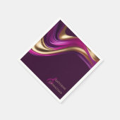 モダンの結婚テーブルDecor-Purple明るい赤紫色と金ゴールド スタンダードカクテルナプキン (角)