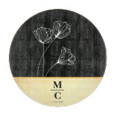 モダンの結婚パーソナライズされた婚約カップル名 カッティングボード (正面)