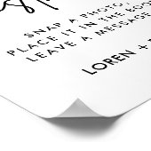 モダンの結婚フォトゲストブックサイン ポスター (角)