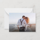 モダンの結婚フォトスクリプト ノートカード (正面)