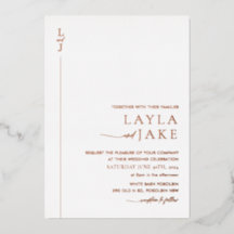 モダンの結婚フォトフォイル招待状LAYLA