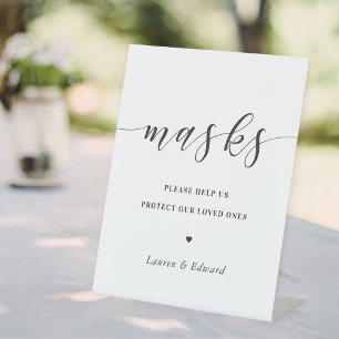 モダンの結婚ブライダルシャワー顔マスク 台座サイン