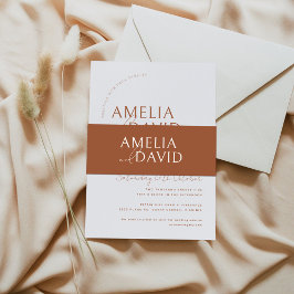 モダンの結婚ベリーバンド新郎新婦の名前 招待状ベリーバンド