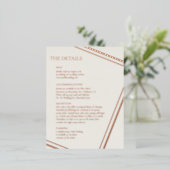 モダンの結婚ホイ実在ル詳細カード 箔招待状ポストカード (立ち正面)