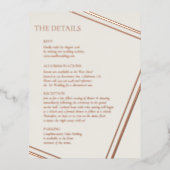 モダンの結婚ホイ実在ル詳細カード 箔招待状ポストカード (正面)