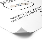 モダンの結婚ボトルゲストブックの署名のメッセージ ポスター (角)