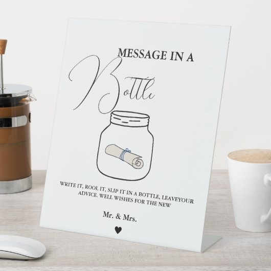 モダンの結婚ボトルゲストブックの署名のメッセージ 台座サイン (インサイチュ)