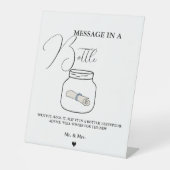 モダンの結婚ボトルゲストブックの署名のメッセージ 台座サイン (正面)