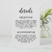 モダンの結婚ミニマル詳細・エンクロージャ・カード 招待状 (スタンド正面)