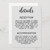 モダンの結婚ミニマル詳細・エンクロージャ・カード 招待状 (正面/裏面)