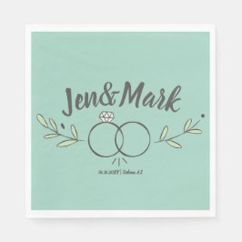 モダンの結婚リングや輪 スタンダードランチョンナプキン