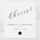 モダンの結婚ワインラベル – 応援! ワインラベル (シングルラベル)