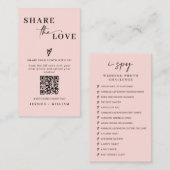 モダンの結婚共有愛QRコード エンクロージャーカード (正面/裏面)