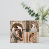 モダンの結婚写真コラージュ ポストカード (スタンド正面)