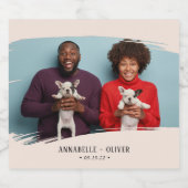 モダンの結婚写真ワインラベル スパークリングワインラベル (シングルラベル)