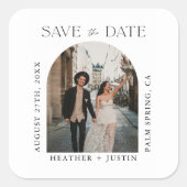 モダンの結婚写真日付の保存 スクエアシール (正面)