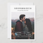 モダンの結婚写真日付の保存 招待状 (正面)