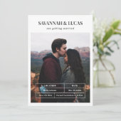 モダンの結婚写真日付の保存 招待状 (スタンド正面)