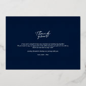 モダンの結婚写真Thank You Scriptバラ金ゴールド 箔招待状 (裏面)