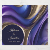 モダンの結婚卓上の金ゴールド スパークリングワインラベル (シングルラベル)