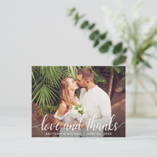 モダンの結婚台本の愛と写感謝してい真 ポストカード (スタンド正面)