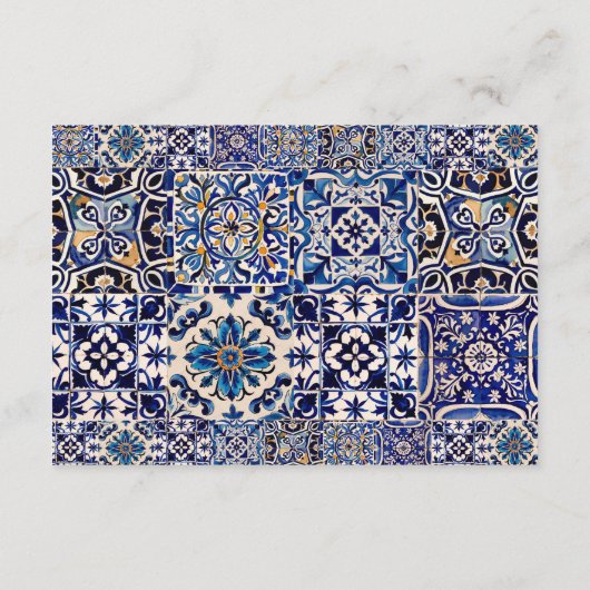 モダンの結婚地中海の詳細QRコード エンクロージャーカード (裏面)