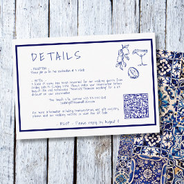 モダンの結婚地中海の詳細QRコード エンクロージャーカード