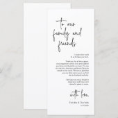 モダンの結婚場所設定ディナーサンキューカード プログラム (正面/裏面)